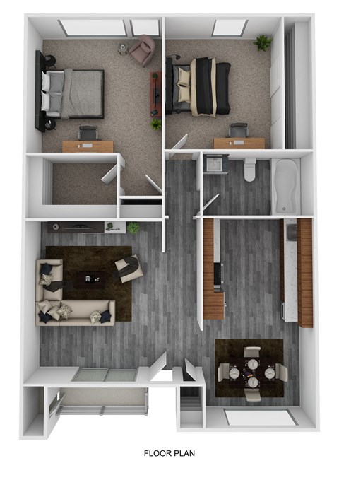 2BR/1BA Floorplan at Scripps Poway Villas, California